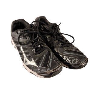 Mizuno shoes womens 9.5 black wave voltage volleyball athletic lace up sneaker